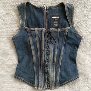Denim corset top